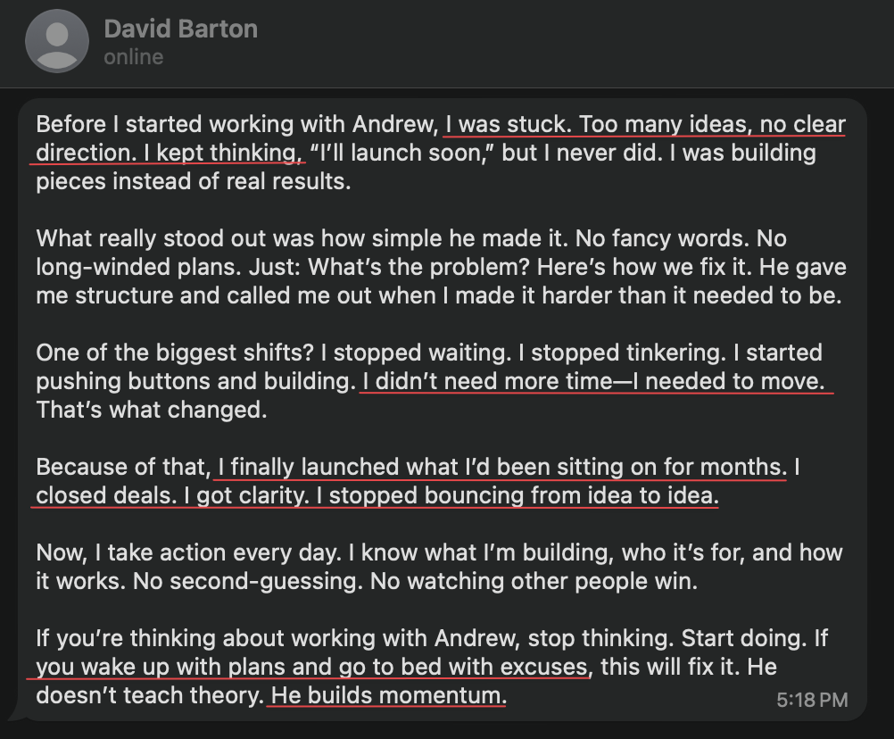 Community testimonial